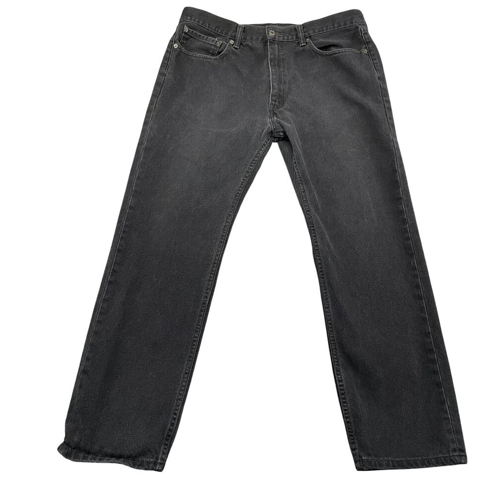 Levi's 505 Jeans Mens 38x32 Black Regular Fit Straight‎ Leg Denim